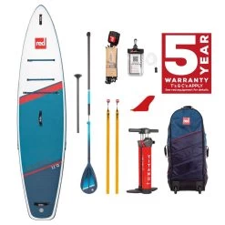 Red Paddle Co. Red Paddle Co 11'0 Sport MSL Inflatable SUP + Hybrid Tough Paddle White-Blue-Dark Blue