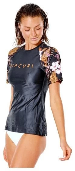 Rip Curl Playabella Relaxed Short Sleeve -Watersporten Verkoopwinkel rip curl playabella relaxed short sleeve black gold 2 1